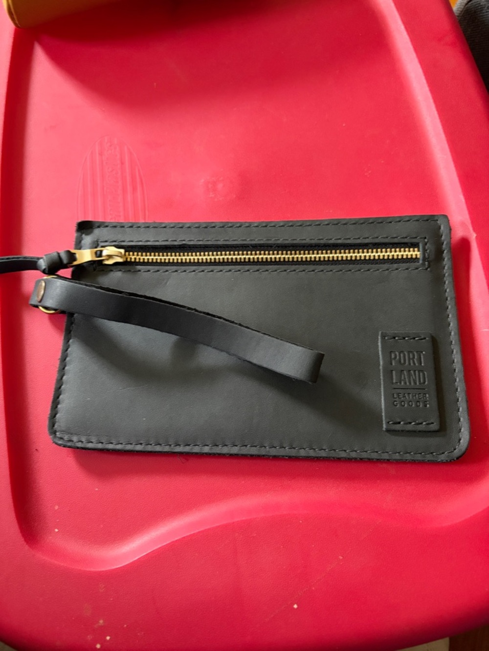 Smooth Black Portland Leather Adriana  Wristlet Clutch Black Bag NEW Purse